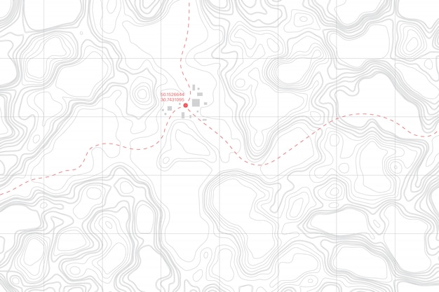 Vector mapa de contorno topográfico de la mentira del suelo