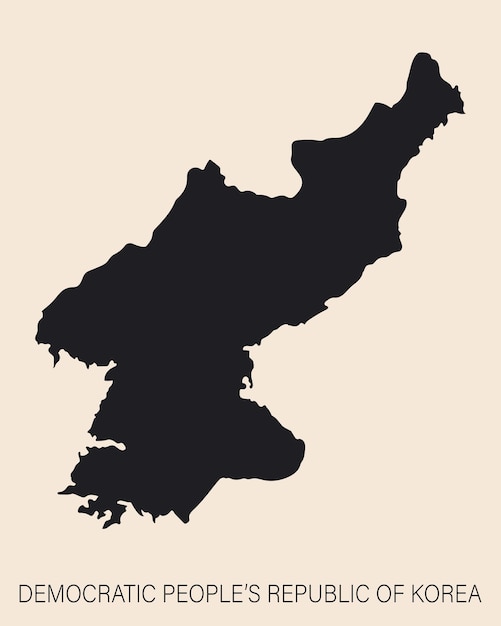 Mapa de corea del norte muy detallado con bordes aislados en el fondo icono simple