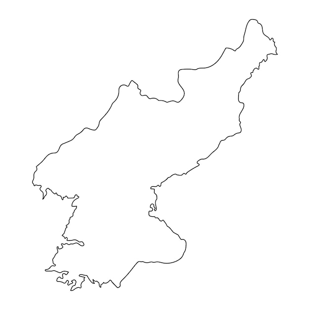 Mapa de Corea del Norte muy detallado con bordes aislados en el fondo