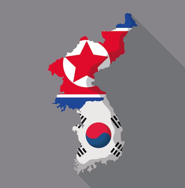 Vector mapa de corea del norte