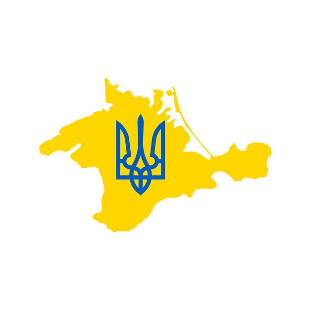 Mapa de Crimea con el icono del escudo de armas Ilustración vectorial