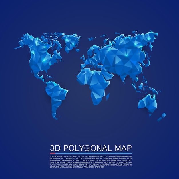 Mapa de cubierta de arte polígono 3d. Ilustración vectorial