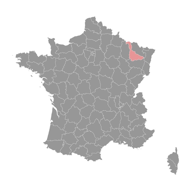 Mapa del departamento de Meurthe y Mosela, división administrativa de Francia Ilustración vectorial
