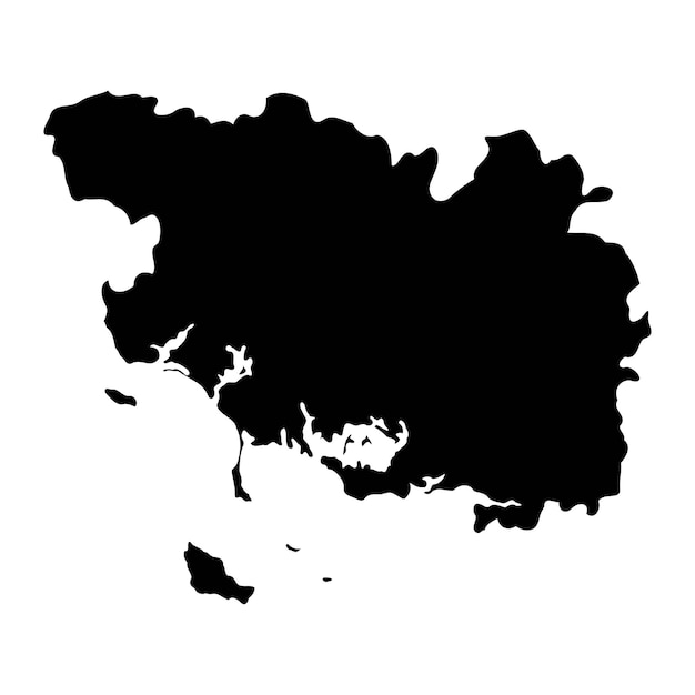 Mapa del departamento de Morbihan, división administrativa de Francia Ilustración vectorial