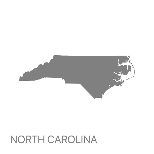 Mapa detallado de alta calidad del estado de Carolina del Norte