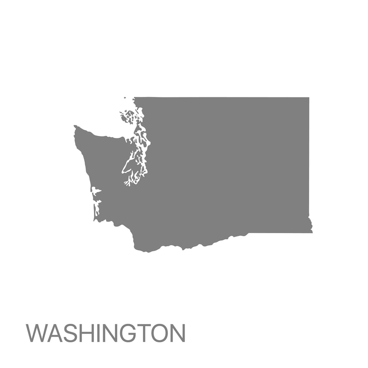 Vector mapa detallado de alta calidad del estado de washington