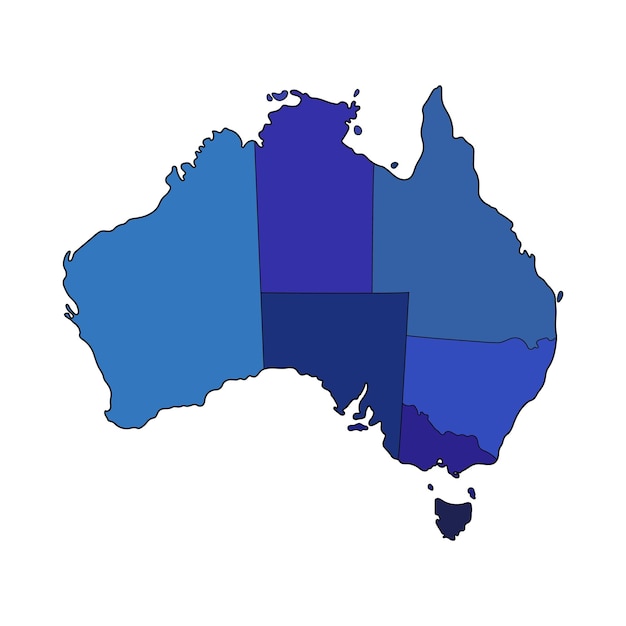 Mapa detallado de Australia Ilustración Vector Icono Mapa de Australia