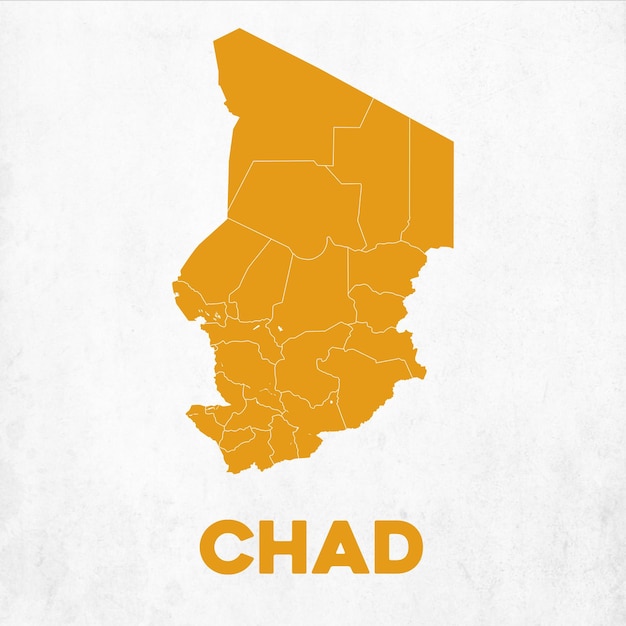 Vector mapa detallado de chad