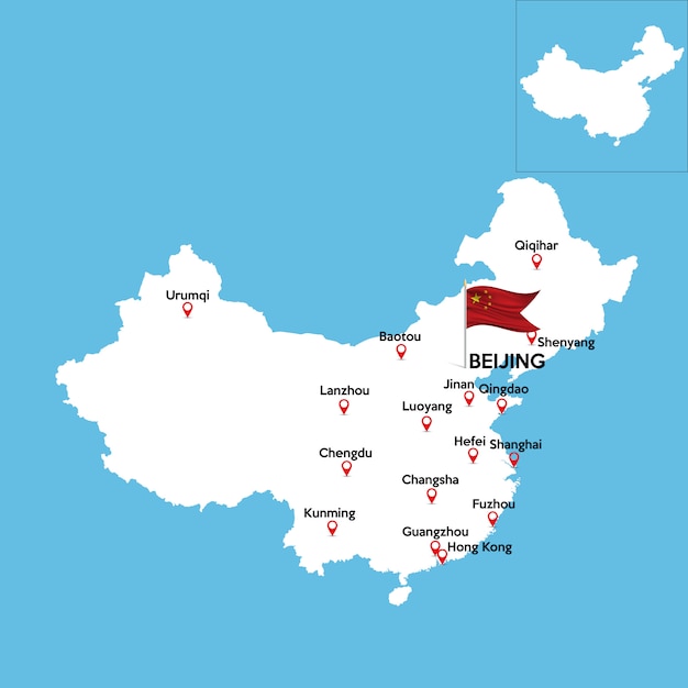 Vector mapa detallado de china