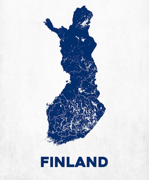 Vector mapa detallado de finlandia