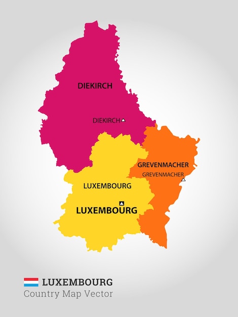 Vector mapa detallado de la ilustración vectorial de luxemburgo