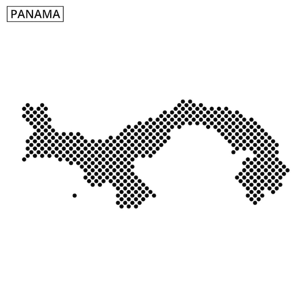 Mapa detallado de Panamá con puntos en un estilo de diseño minimalista