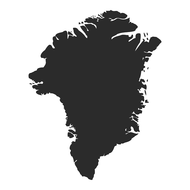 Mapa detallado de la silueta de Groenlandia Mapa del contorno de la frontera de Groenlandía
