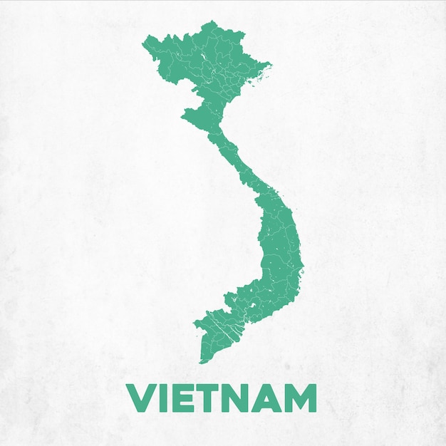 Vector mapa detallado de vietnam