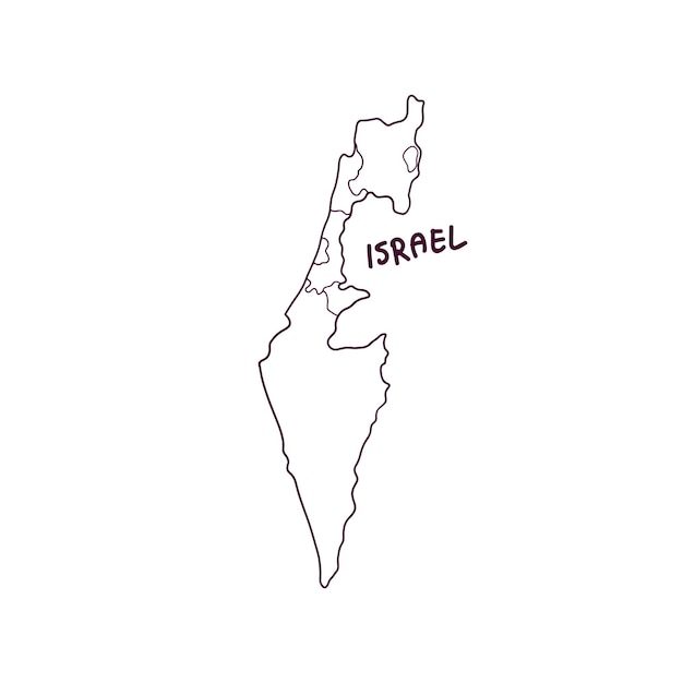 Mapa dibujado a mano de Israel Ilustración vectorial