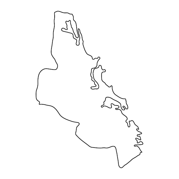 Mapa del distrito de Batticaloa división administrativa de Sri Lanka Ilustración vectorial