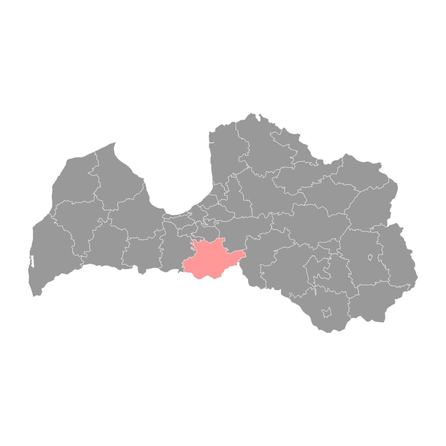 Mapa del distrito de Bauska división administrativa de Letonia ilustración vectorial