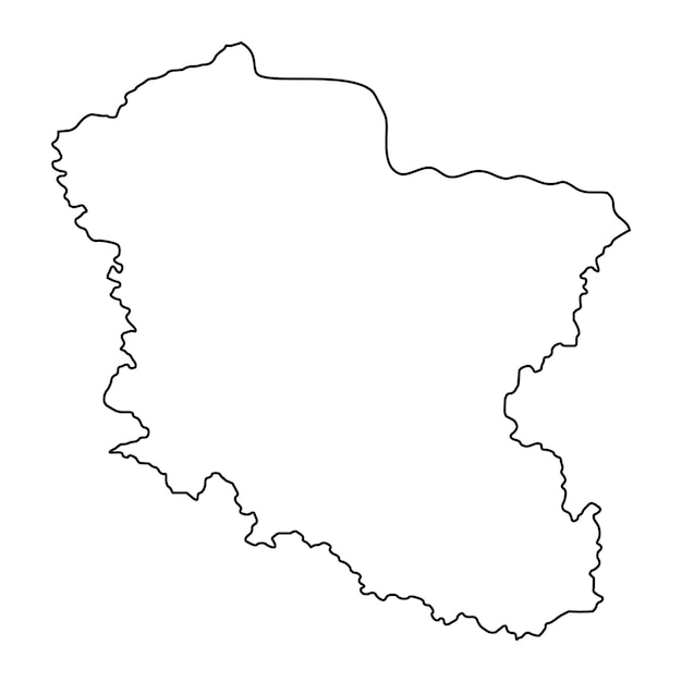 Mapa del distrito de Branicevo distrito administrativo de Serbia ilustración vectorial