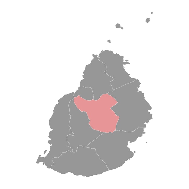 Mapa del distrito de Moka división administrativa de Mauricio Ilustración vectorial