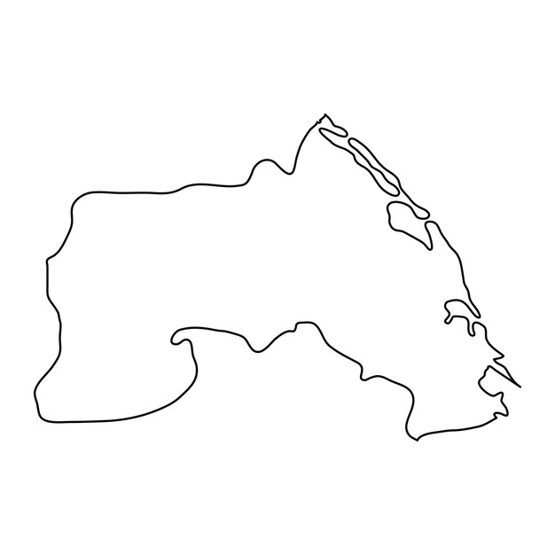 Mapa del distrito de Mullaitivu división administrativa de Sri Lanka Ilustración vectorial