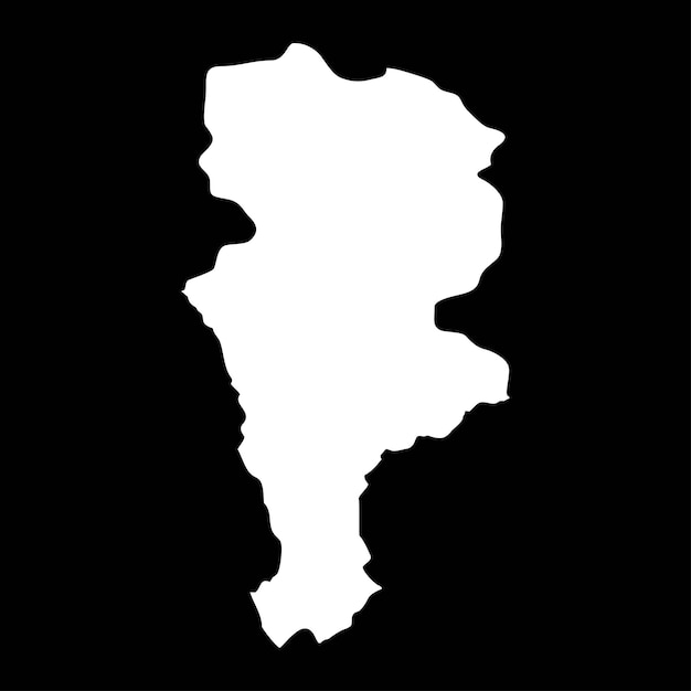 Mapa del distrito de Prizren distrito administrativo de Serbia ilustración vectorial