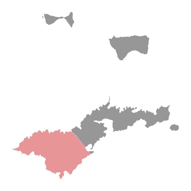 Mapa de la división administrativa del Distrito Occidental de Samoa Americana Ilustración vectorial