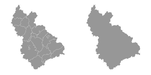Mapa de la división administrativa del oblast de Vladimir en Rusia Ilustración vectorial