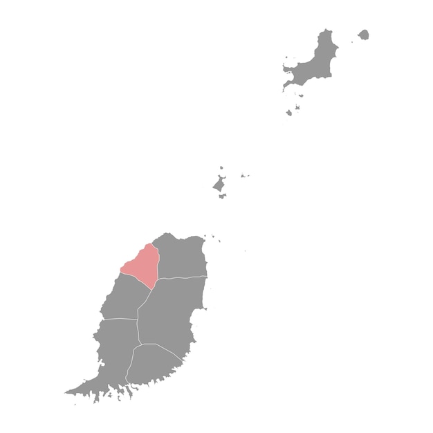 Mapa de la división administrativa de la parroquia de San Marcos en Granada Ilustración vectorial