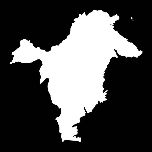 Mapa de la división administrativa de la provincia de Kalimantan Oriental de Indonesia Ilustración vectorial