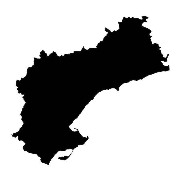 Vector mapa de la división administrativa de la provincia de tarragona en españa ilustración vectorial