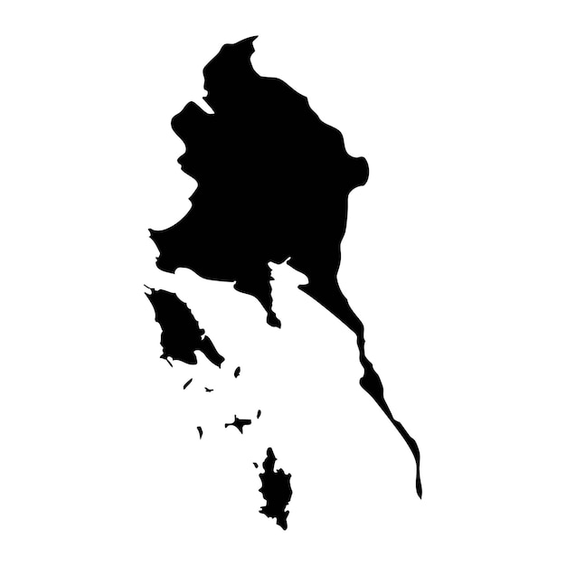 Mapa de la división administrativa de la provincia de Trat en Tailandia Ilustración vectorial