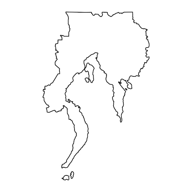 Vector mapa de la división administrativa de la región de davao de filipinas ilustración vectorial