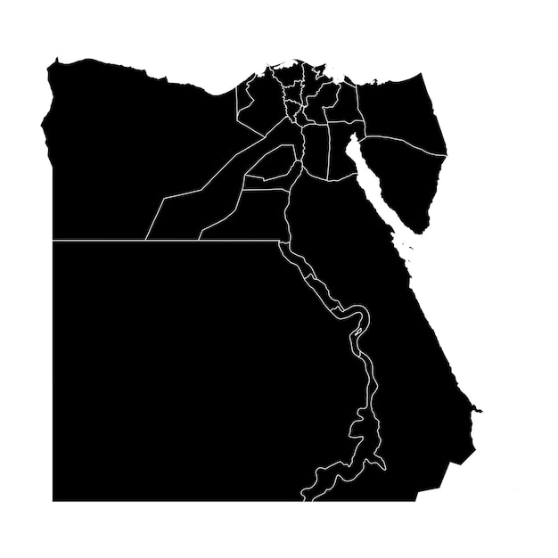 Mapa de las divisiones administrativas de Egipto Ilustración vectorial