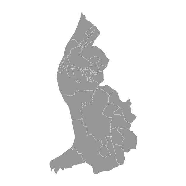 Mapa de las divisiones administrativas de Liechtenstein Ilustración vectorial
