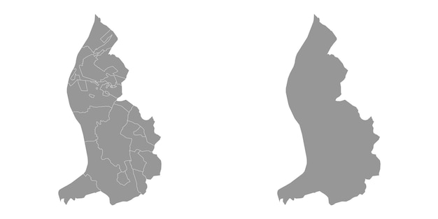 Vector mapa de las divisiones administrativas de liechtenstein ilustración vectorial