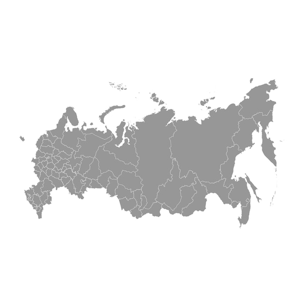 Mapa de las divisiones administrativas de Rusia Ilustración vectorial