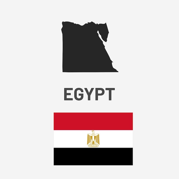 El mapa de Egipto y la ilustración de la bandera