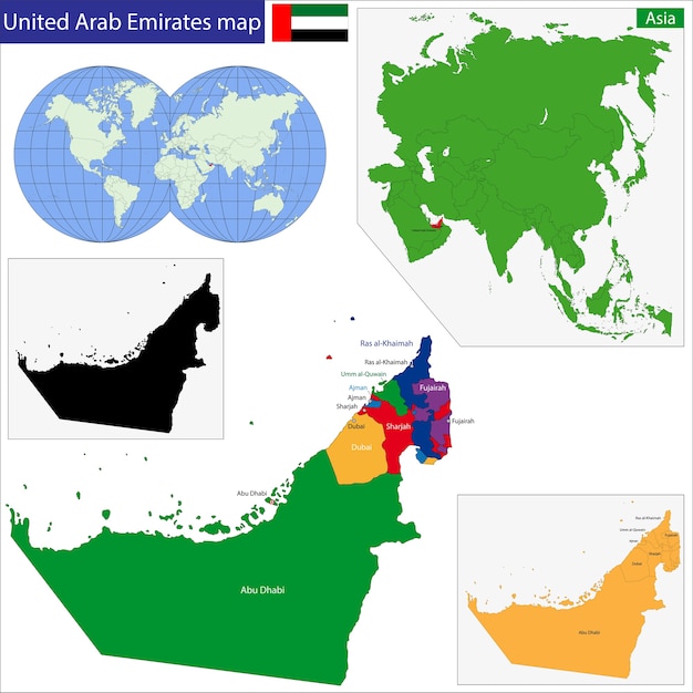 Mapa de Emiratos Árabes Unidos