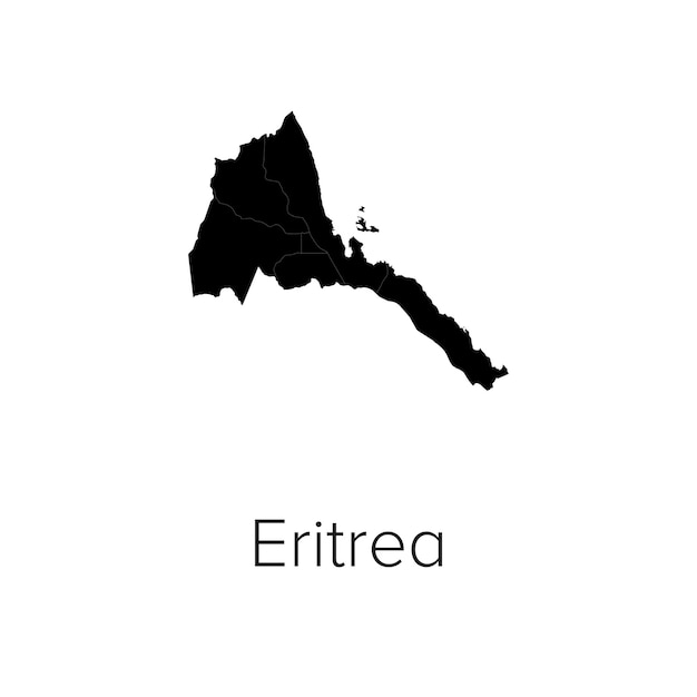 Mapa de Eritrea Ilustración vectorial silueta Contorno Mapa de viajes y turismo de Eritrea