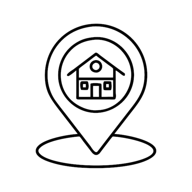 Mapa escolar pin estilo icono vectorial y ilustración de diseño moderno