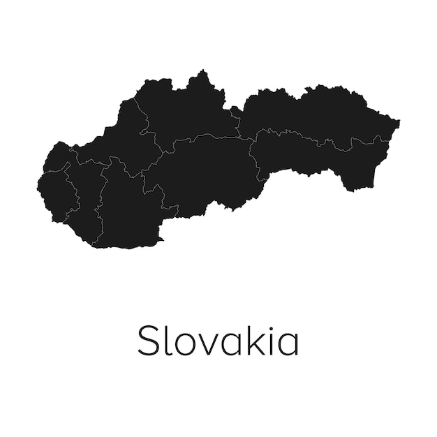 Mapa de Eslovaquia Ilustración vectorial silueta Eslovaquia Mapa de viajes y turismo
