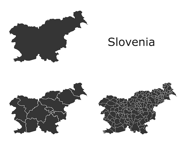 Vector mapa de eslovenia con división regional