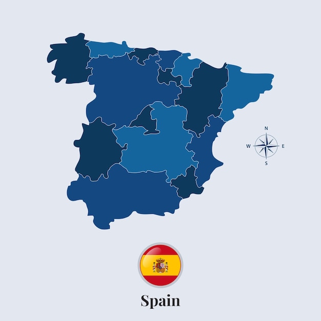 Mapa de España con bandera Mapa de la bandera de España