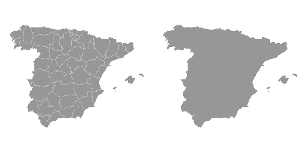 Mapa de España con divisiones administrativas Ilustración vectorial
