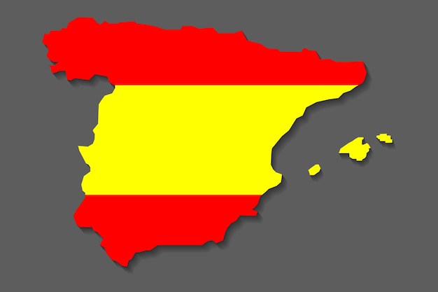 Mapa de España sobre fondo gris