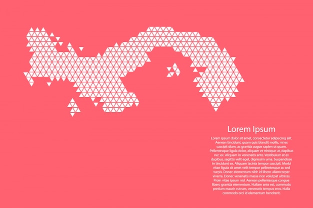 Mapa esquemático de panamá hecho de triángulos rojos