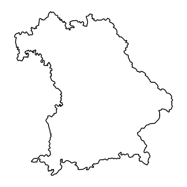 Mapa del estado de Baviera Ilustración vectorial