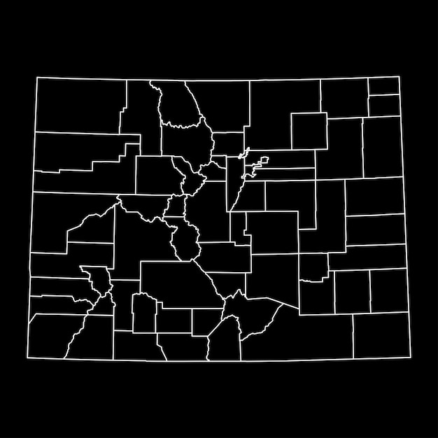 Vector mapa del estado de colorado con condados ilustración vectorial