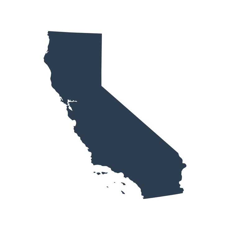 Vector mapa del estado estadounidense de california