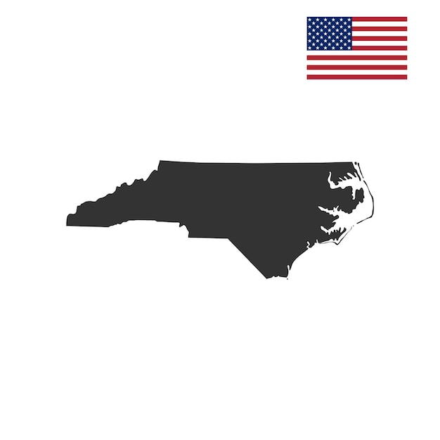 Mapa del estado estadounidense de Carolina del Norte